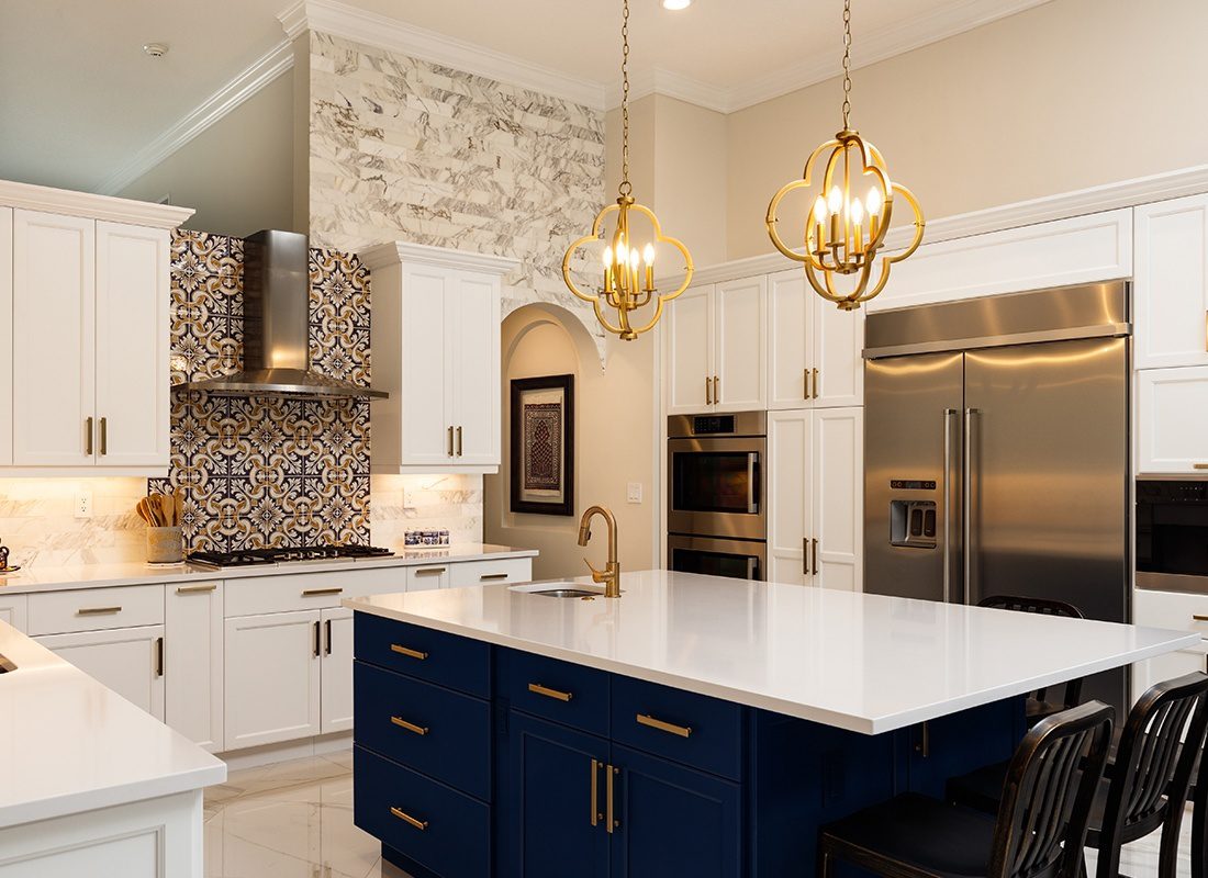 Personal Insurance - Interior of High-end Kitchen With Gold Trim